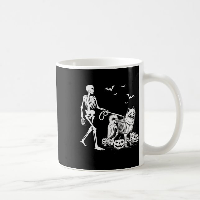Mug Squelette d'Halloween marchant Chien Samoyé (Droite)