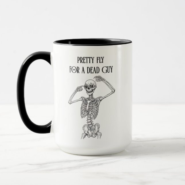 Mug Squelette drôle d'Halloween Assez Swag pour un mec (Gauche)