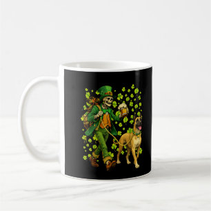 Mug Squelette drôle marchant avec un Grand Danois amat