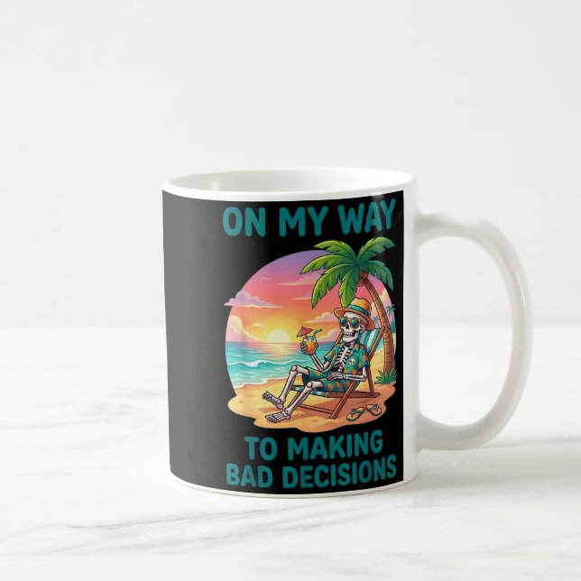 Mug Squelette drôle sur le chemin de la prise de mauva (Droite)