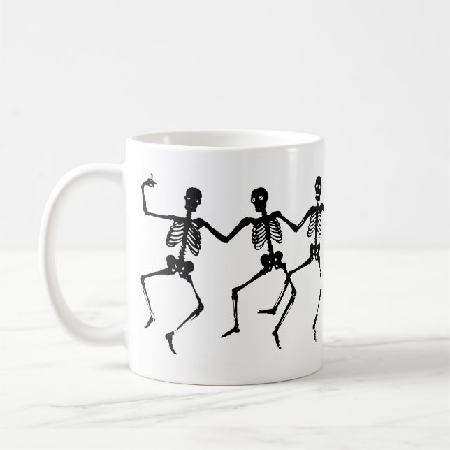 Mug Squelette éffrayant Halloween noir et blanc (Gauche)