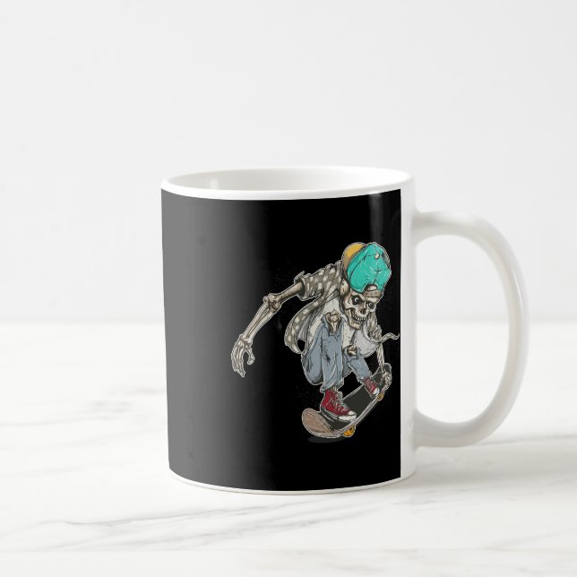 Mug Squelette faisant un ollie sur son skateboard  (Droite)