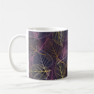 Mug Squelette feuille sans couture motif, arrière - pl