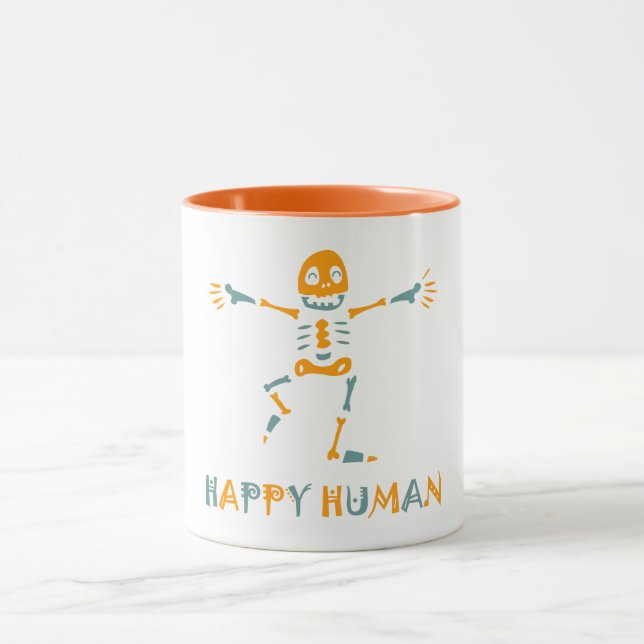 Mug Squelette humain heureux (Centre)