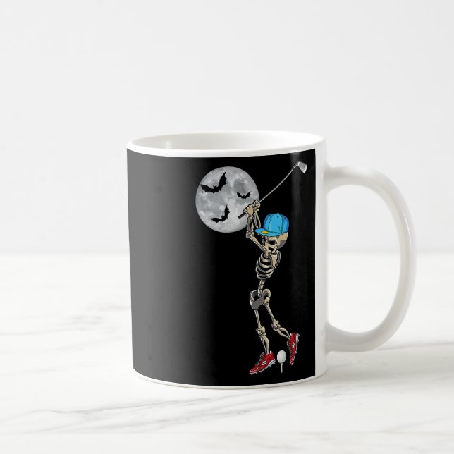 Mug Squelette jouant au golf Golfing Joyeux Halloween  (Droite)
