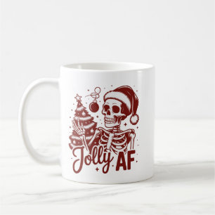 Mug Squelette joyeux AF Snarky Noël Sarcasme Drôle
