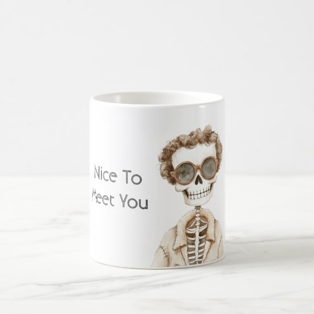 Mug Squelette Lunettes Grand Sourire Enchanté (Centre)