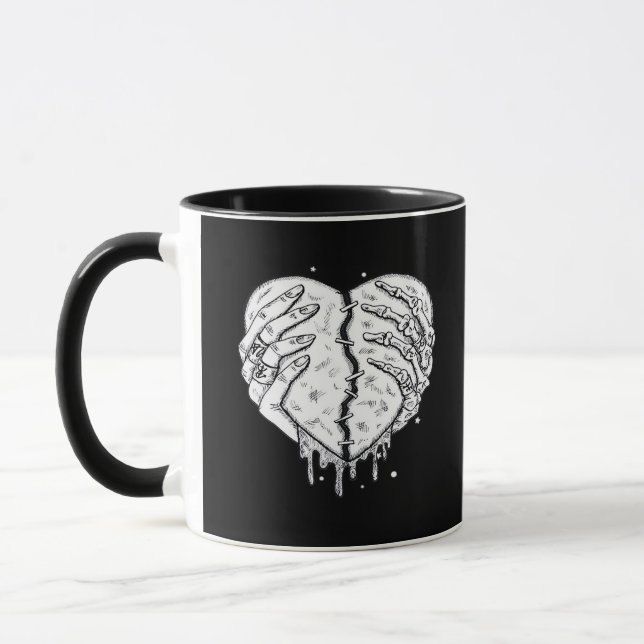 Mug Squelette Mains Coeur - Coeur gothique Classique (Gauche)