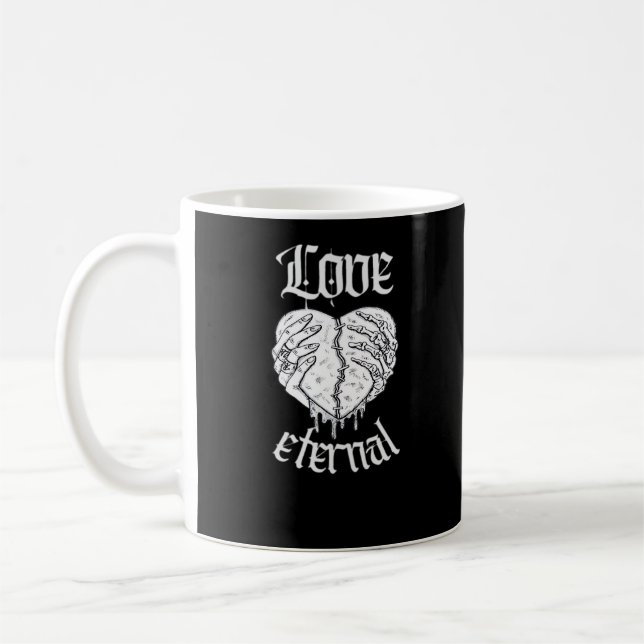 Mug Squelette Mains Coeur Gothique Classique (Gauche)
