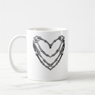 Mug Squelette Mains Coeur Signer Retro Costume Hallowe