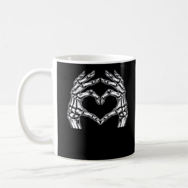 Mug Squelette Mains de coeur Signer Costume d'Hallowee (Gauche)