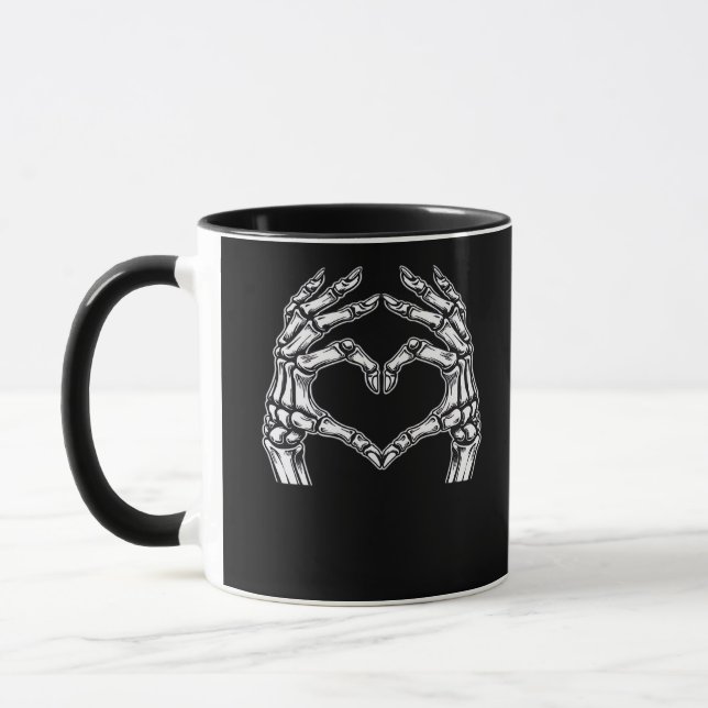 Mug Squelette Mains de coeur Signer Costume d'Hallowee (Gauche)