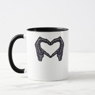 Mug Squelette Mains Formant Un Coeur