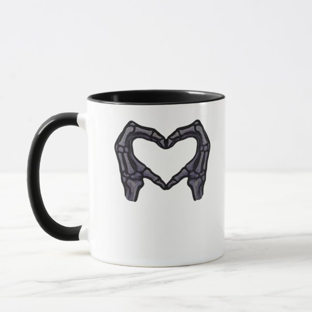 Mug Squelette Mains Formant Un Coeur (Gauche)