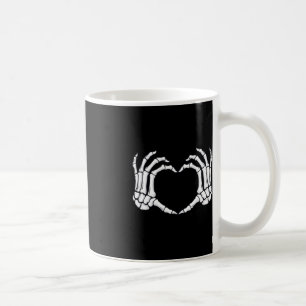 Mug Squelette Mains Panneau Coeur Os Amusant Halloween