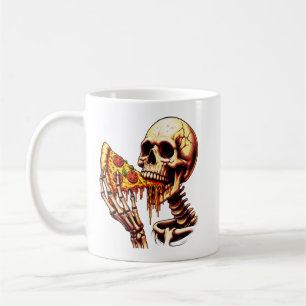 Mug Squelette mangeant de la pizza
