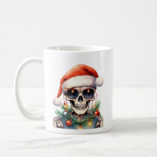 Mug Squelette mignon avec lumières de Noël