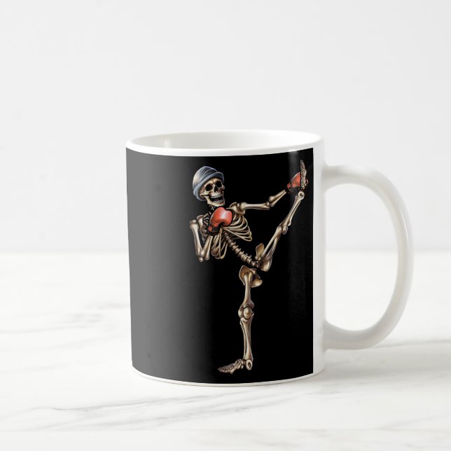 Mug Squelette Muay Thai Halloween Kickboxing Combattan (Droite)