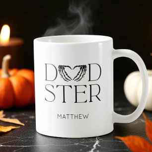 Mug Squelette noir moderne effrayant Dadster Halloween