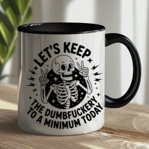 Mug Squelette sarcastique signe de paix attitude antis