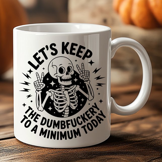 Mug Squelette sarcastique signe de paix attitude antis (Créateur téléchargé)