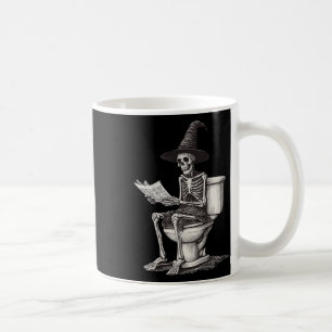 Mug Squelette sur les toilettes drôle chapeau de sorci
