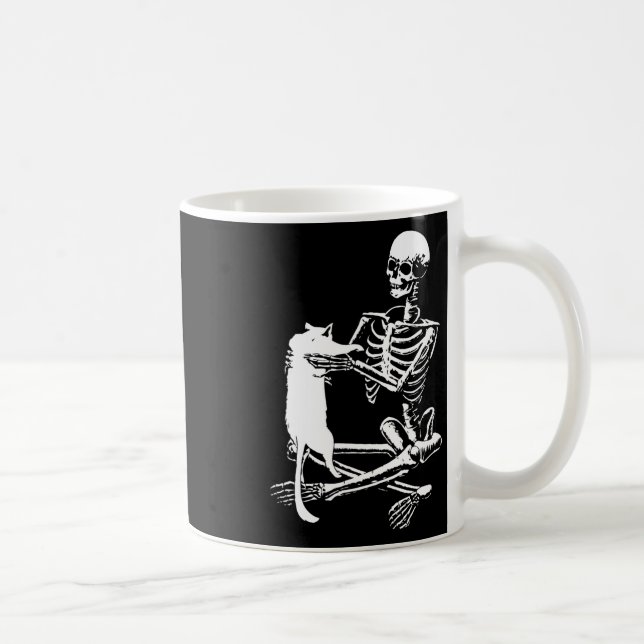 Mug Squelette tenant un chat Lazy Costume d'Halloween  (Droite)