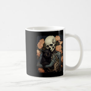 Mug Squelette Vintage Tenant Un Chat Noir Halloween Go