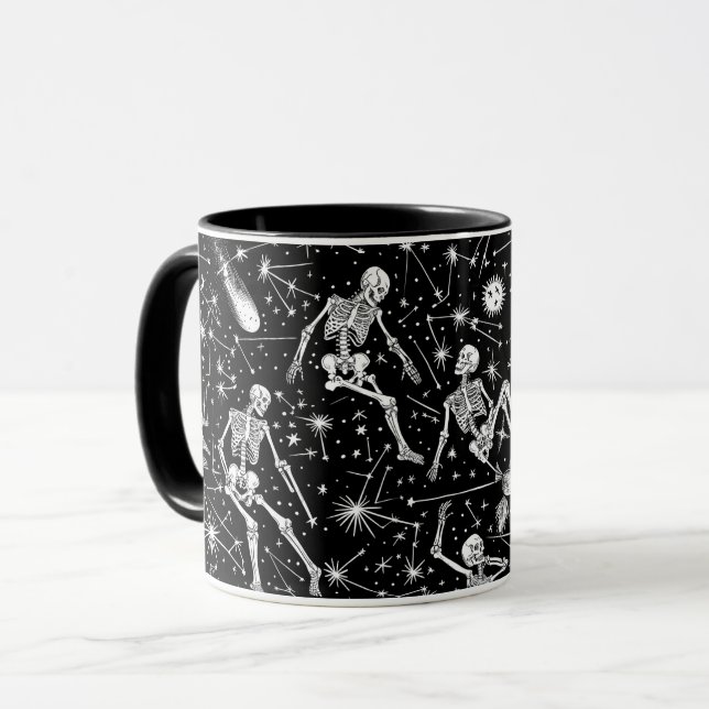 Mug Squelettes sur fond spatial  (Devant gauche)