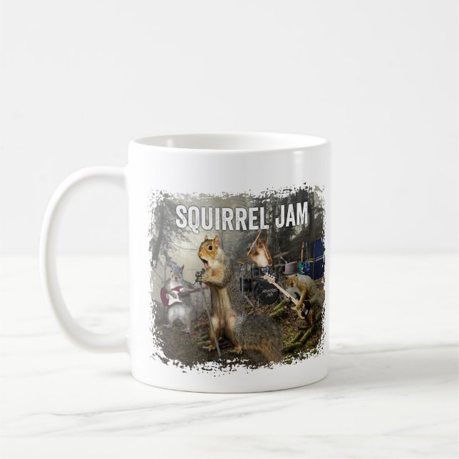 Mug Squirrel Jam - drôle de groupe de rock (Gauche)