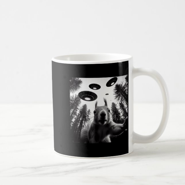 Mug Squirrel Selfie With Alien Ufo Funny For Men Women (Droite)