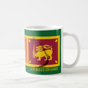 Mug SRI LANKA CARTE DRAPEAU Écriture Customisée VERT
