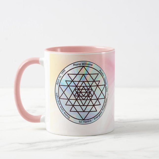 Mug Sri Yantra – Talisman de Protection Personnalisabl (Gauche)