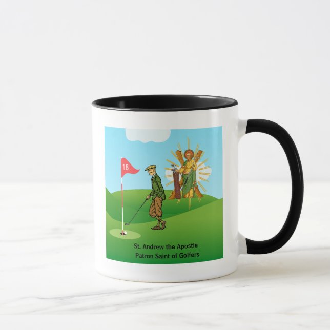 Mug SS. Andrew & Jude avec 2 golfeurs masculins (Droite)