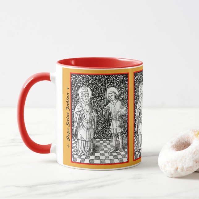 Mug SS. Fabian & Sebastian (BG 01) (Avec donut)