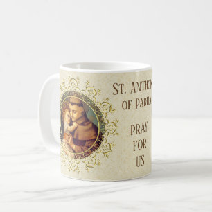 Mug St Anthony de bébé Jésus de Padoue religieux