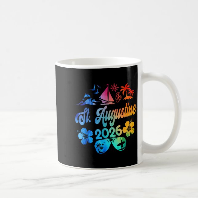 Mug St. Augustine Floride 2026 Vacances Tie Dye Été (Droite)