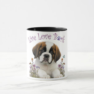 Mug St. Bernard Chien Maman Floral