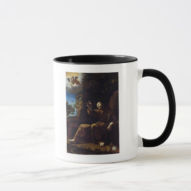 Mug St Francis d'Assisi a consolé par un ange (Droite)