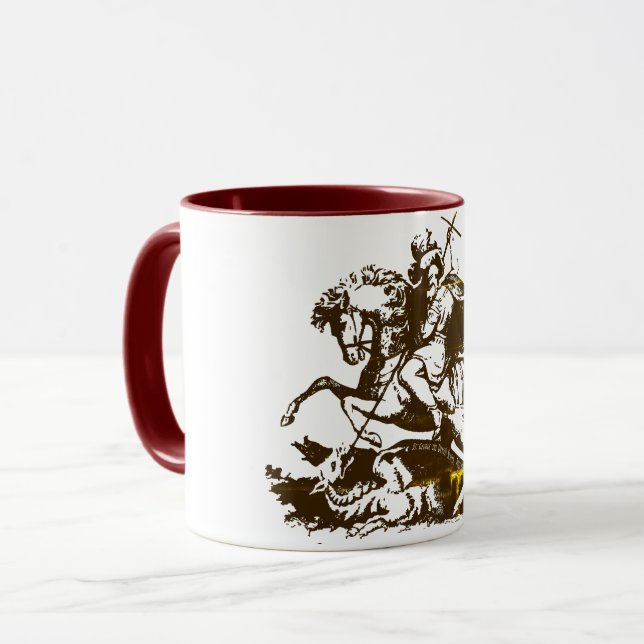 Mug St George le tueur de dragon, prient pour nous (Devant gauche)