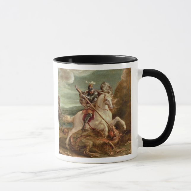 Mug St George massacrant le dragon, (huile sur le (Droite)