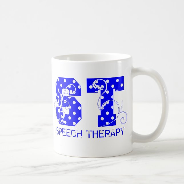 Mug st letters white and blue polka dots (Droite)