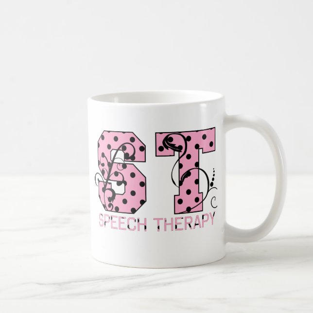 Mug st lettres pois rose et noir (Droite)