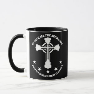 Mug St Michael Arkhangel - pochoir blanc