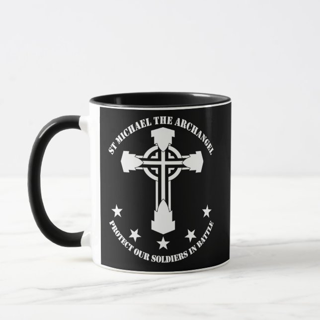 Mug St Michael Arkhangel - pochoir blanc (Gauche)