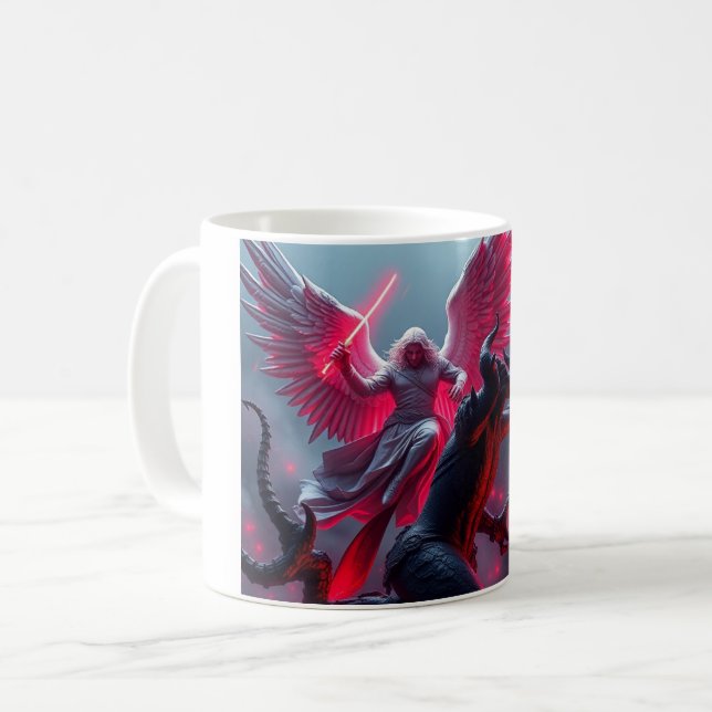 Mug St. Michael l'Archange joue la Satan Coffee Cup (Devant gauche)