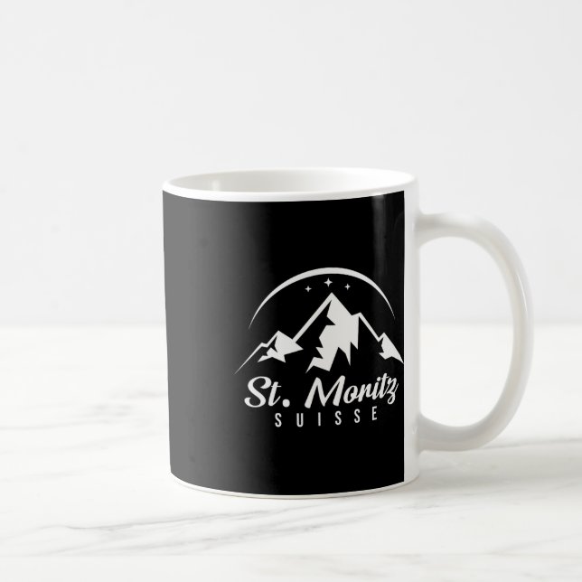 Mug St. Moritz Suisse Station de ski Ski Snowboard (Droite)