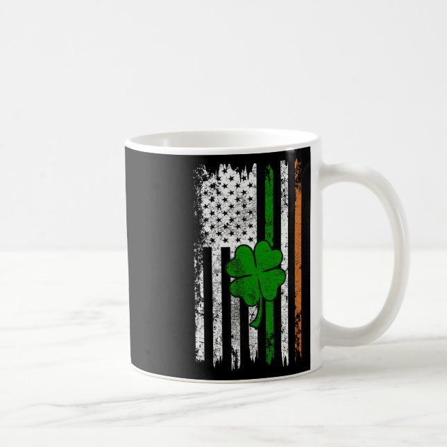 Mug St Patrick Day Drapeau irlandais américain Retro S (Droite)