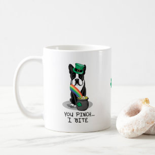 Mug St. Patrick's Day Boston Terrier Dog (noir) mignon