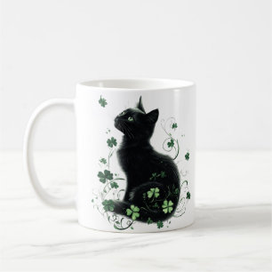 Mug St. Patrick's Day Chat Noir – Trèfle Chanceux